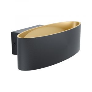 Zwarte moderne wandlamp, Elmar, aluminium, 10w 3000K (warm wit) LED