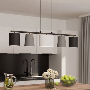 Grijze moderne hanglamp staal, Anina