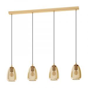 Amberkleurige design hanglamp glas, Fredericus