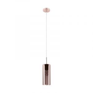 Koperen design hanglamp glas, Tino