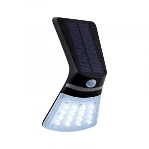 Zwarte moderne buitenlamp met bewegingssensor, Lydie, kunststof, met verstelbare lichtkleur