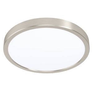 Nikkelen smart plafondlamp kunststof, Geraldo, 19,5W, warm tot koud wit verstelbare LED, IP44