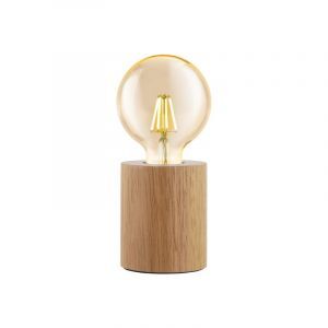 Bruine landelijke tafellamp, Yannic, hout