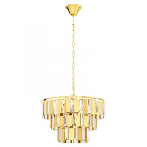 Gele design hanglamp kristal, Nikay