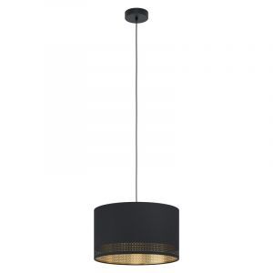 Zwarte moderne hanglamp stof, Niko