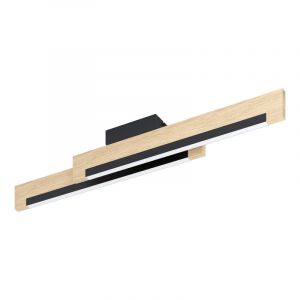 Zwarte landelijke plafonniere, Ludovica, staal, 10w 3000K (warm wit) LED