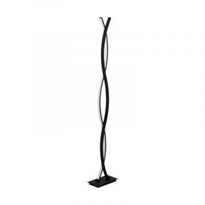 Zwarte moderne vloerlamp aluminium, Arantxa, 32W, 3000K LED, met schakelaar