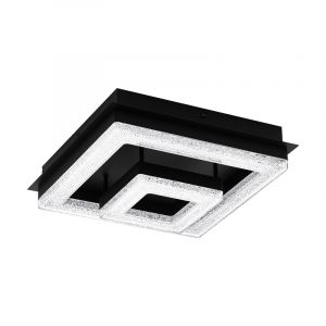 Zwarte design plafonnière staal, Arjo, 12W, 3000K LED