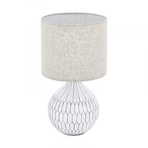 Witte tafellamp Angele, keramiek