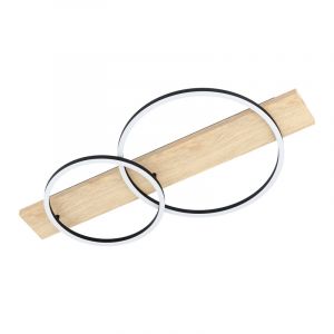 Zwarte landelijke plafonniere, Annebel, staal, 12w 3000K (warm wit) LED