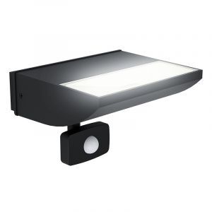 Zwarte moderne buitenlamp met bewegingssensor, Samuel, aluminium, met bewegingssensor