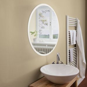 Grijze moderne spiegel met verlichting glas, Bibi, 15,3W, 4000K LED, IP44, met schakelaar