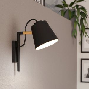 Zwarte industriële wandlamp aluminium, Jevon