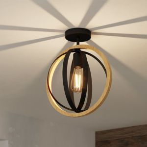 Houten plafondlamp bruin, Angeline