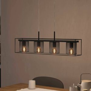 Zwarte industriële hanglamp aluminium, Thiemo