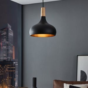 Zwarte hanglamp aluminium, Tjebbe