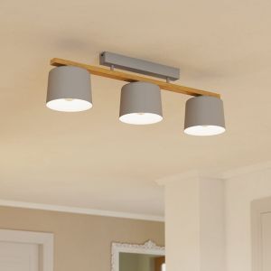 Houten plafondlamp grijs, Jeannot