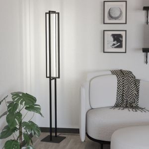 Zwarte moderne vloerlamp aluminium, Lianne, 34W, warm tot koud wit verstelbare LED, 3-staps dimbaar