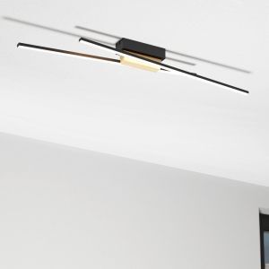 Zwarte moderne plafondlamp aluminium, Leintje, 13W, 3000K LED