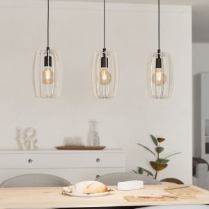 Houten hanglamp grijs, Wilko