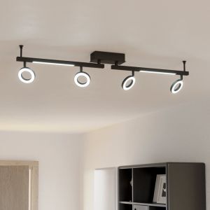 Zwarte moderne plafondspot aluminium, Madelinde, 3,2W, 3000K LED