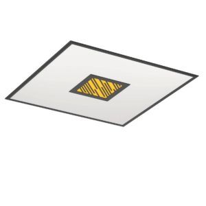 Zwarte moderne plafondlamp aluminium, Vinesh, 36W, warm tot koud wit verstelbare LED, 3-staps dimbaar