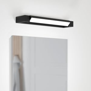 Zwarte moderne spiegelverlichting aluminium, Shukri, 8,9W, 4000K LED, IP44