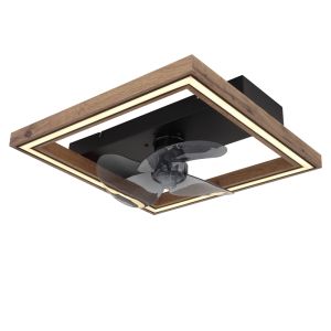 Bruine moderne plafondventilator kunststof, Lamyea, 24W, warm tot koud wit verstelbare LED, met afstandsbediening