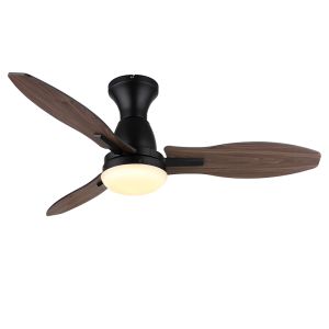 Bruine landelijke plafondventilator metaal, Majda, 22W, white switch LED, met afstandsbediening