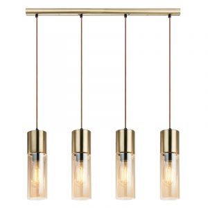 Design hanglamp Xena, amber, glas