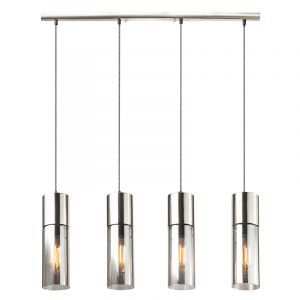 Design hanglamp Xena, nikkel, glas