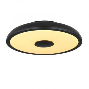 Zwarte plafonnière Musica, kunststof, modern, geïntegreerd LED