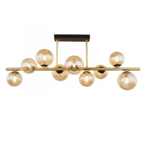 Design plafondlamp Melinda, amber, glas