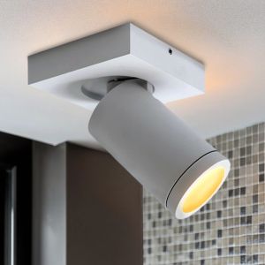 Witte badkamer plafondspot Kenan, 1L, IP44