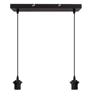 Aluminium hanglamp zonder kap zwart, Rika