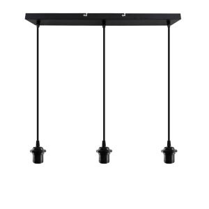 Aluminium hanglamp zonder kap zwart, Rika