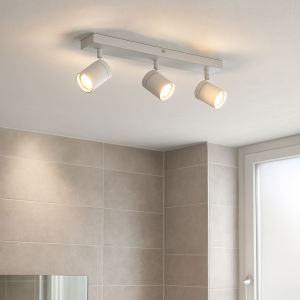 Witte plafondspot Ciara, aluminium, modern, IP44, 3L