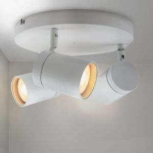 Witte plafondspot Ciara, aluminium, modern, IP44, 3L