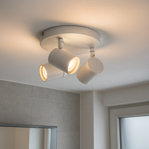 Witte plafondspot Ciara, aluminium, modern, IP44, 3L