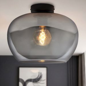 Grijze plafondlamp Vidro, glas, design, medium