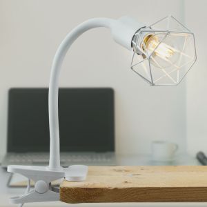 Witte klemspot Jaylano, metaal, industrieel
