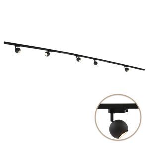 3M zwart 1-fase railverlichting systeem + 5 Alco railspots