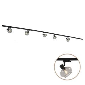 3M zwart 1-fase railverlichting systeem + 5 Skip railspots