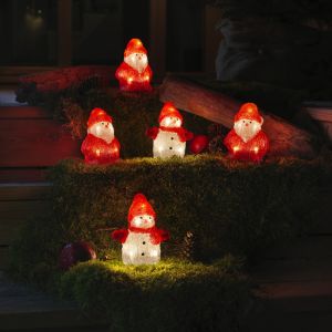 3 LED Kerstmannen en 2 LED sneeuwpoppen, voor binnen en buiten