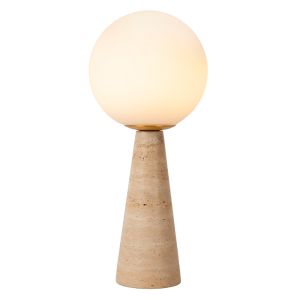 Taupe tafellamp modern, Evin, met schakelaar