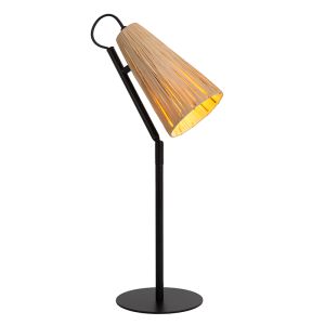 Rotan tafellamp bruin, Bensen, met schakelaar