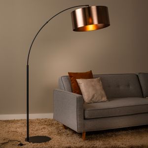 Roestkleurige booglamp modern, Rankos, met schakelaar