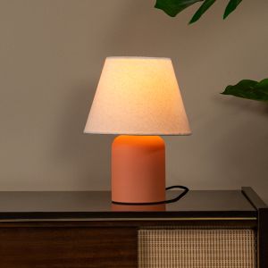 Keramische tafellamp oranje, Macia, met schakelaar