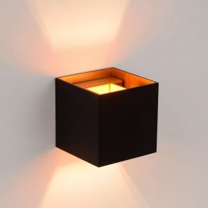 Zwarte up down wandlamp modern, Xio