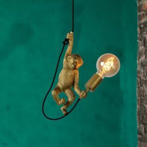 Zwarte hanglamp Extravaganza Chimp, kunststof